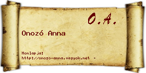 Onozó Anna névjegykártya
