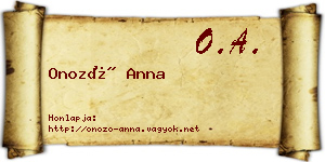 Onozó Anna névjegykártya