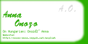 anna onozo business card